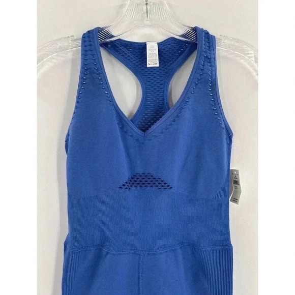 NEW W TAGS Offline By Aerie Women's Stretchy Seamless Blue Mesh Romper XSMALL - Picture 2 of 10